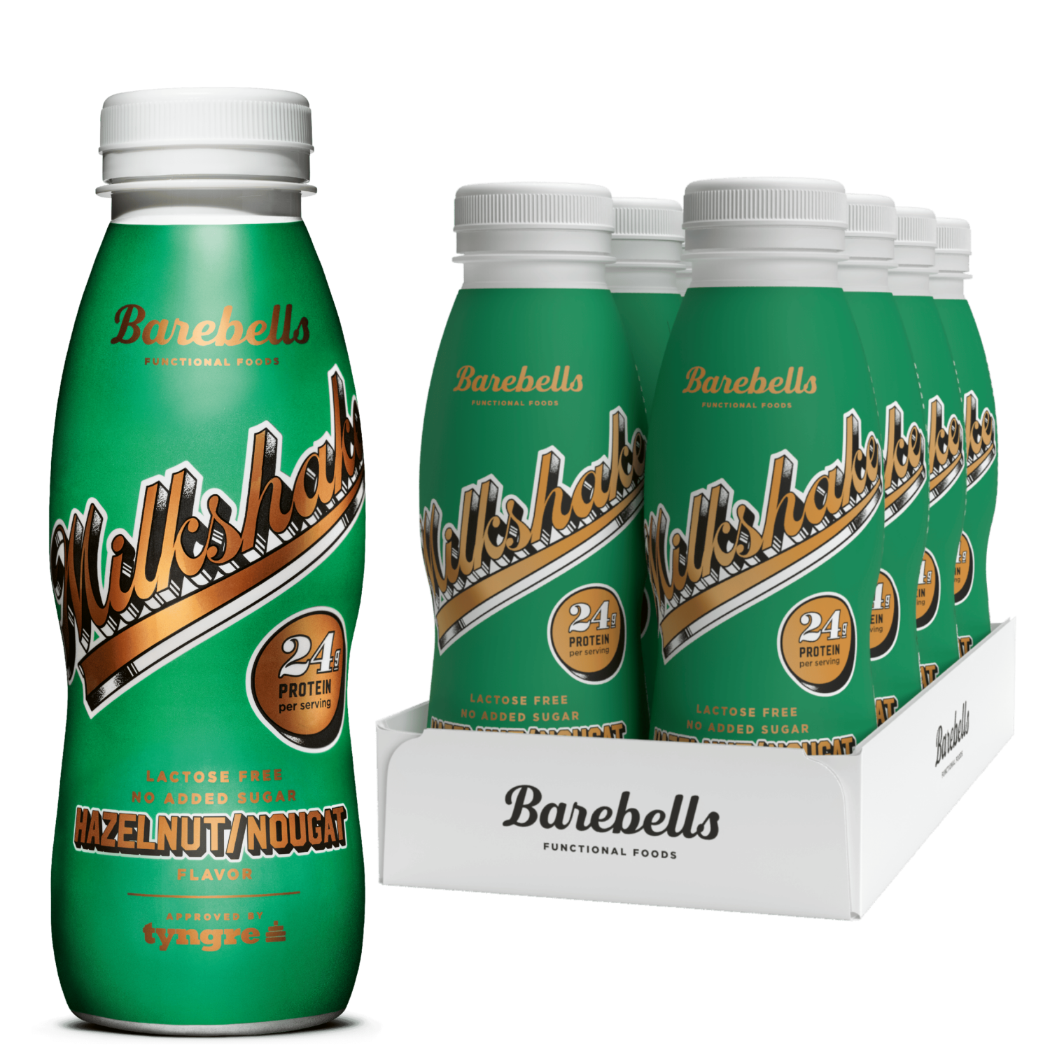 barebells hazelnut/nougat milkshake 8 stk